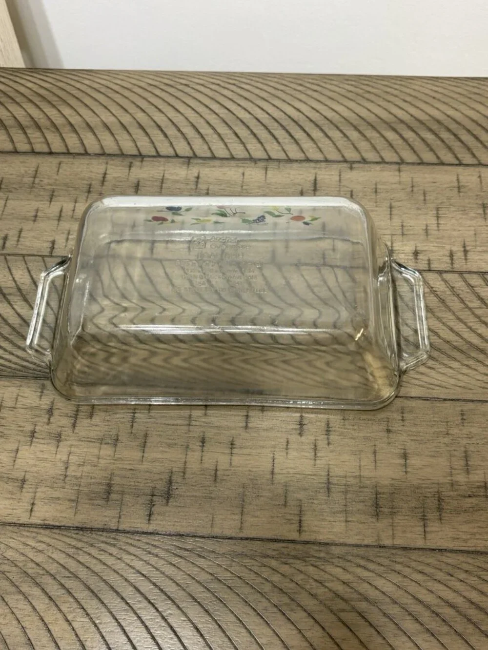 Vintage Anchor Ovenware Loaf Dish Clear Glass Lemons Grapes 1.5 qt. Replacement